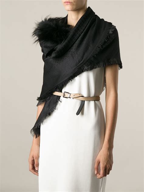 gucci scarf womens cheap|gucci scarf with fur trim.